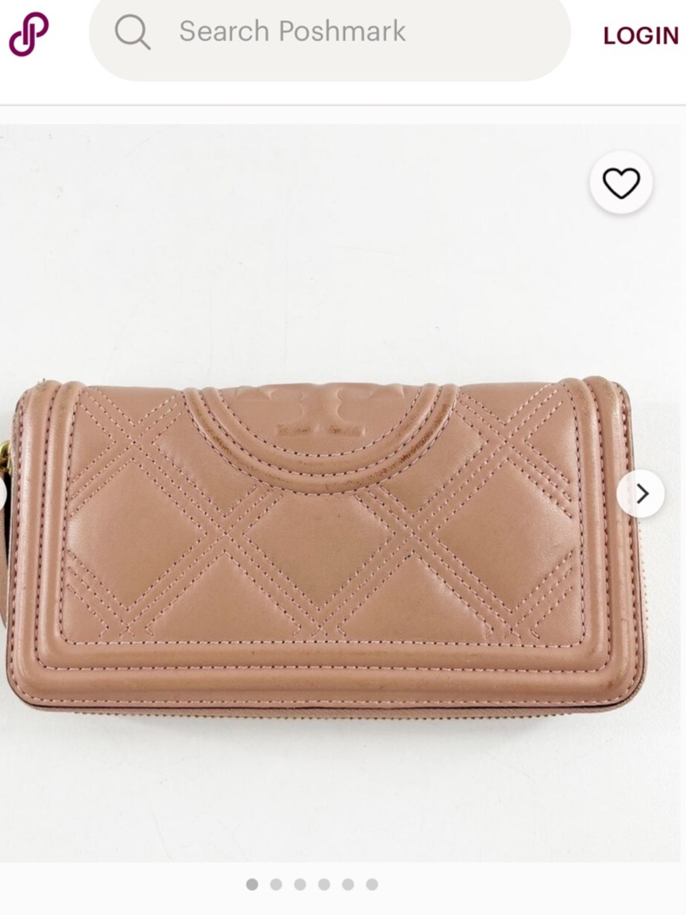 Tory Burch Fleming Soft Zip Continental Wallet in Pink Moon with Gold Hardware